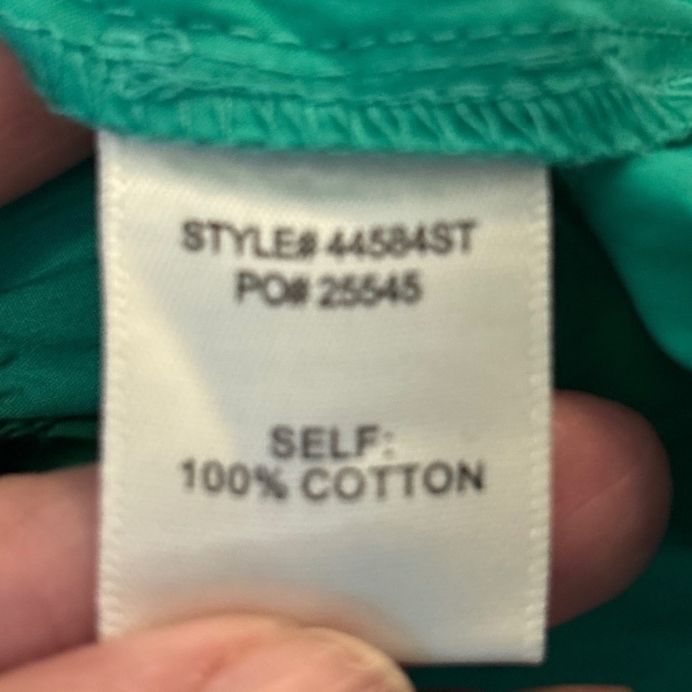 Skies Are Blue Green Cotton Smocked Peplum Ruffle Tank Top Women's Large NWT - Picture 8 of 10